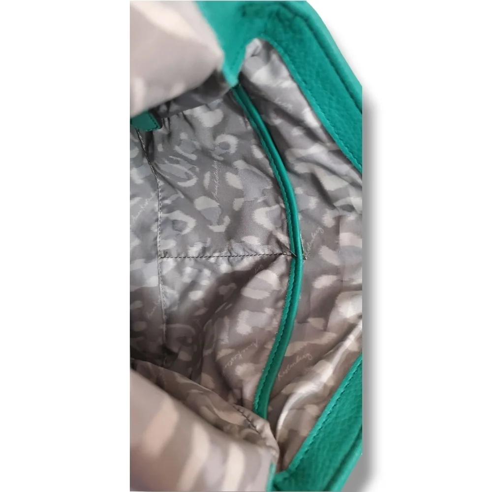 Aimee Kestenberg Teal Green Bali Leather Crossbody Bag with Adjustable Strap - Picture 12 of 17